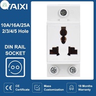 GD AU CN AC30 35mm Din Rail Mount Modular socket 2 3 4 hole Pins modularized Plug Single Phase 10A 1
