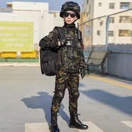 Ready Stock baju polis kanak lelaki Children's Camouflage Uniform Suit Special Forces Primary School Students Gifts Boys Seasonal Training Girls FKAN