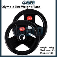 [Ready Stock] Olympic Rubber Coated Weight Plate 15kg