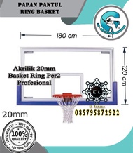Papan Pantul Basket Akrilik 20mm Ring Per 2 Profesional - 120x180