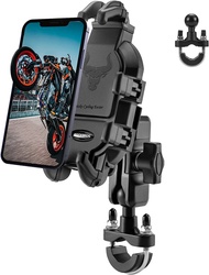 ROCKBROS Motorcycle Bike Phone Mount with Vibration Dampener for 4.7''-7.1'' Phones, Motorcycle Bike Phone Holder Universal Handlebar Motorcycle(Handlebar Mount) U-Bracket Mount