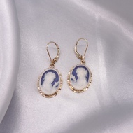 cameo earrings solid 14K gold