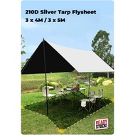 Flysheet 3x4M 3x5M Camping Ultralight Flysheet Camping Groundsheet Tent Extend 210D Oxford cloth wit