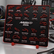 3D Printed MotoGP 2026 Season Calendar Plaque 20x19cm PLA Race Track Layout Display Desk Ornament Mo
