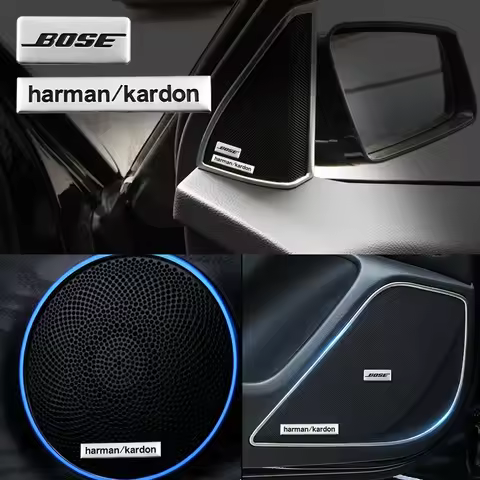Harman Kardon BOSE Badge aluminum 3D car audio stickers For bmw mercedes benz audi mitsubishi lancer