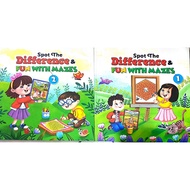 Spot The Difference . Fun With Mazes . Book 1-2 . MTM . { READY STOCK } I 24