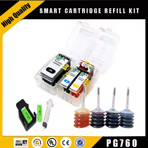 Einkshop 760 761 Smart Cartridge Refill Kit Canon PG-760XL PG-760 XL CL-761XL CL-761 Multipack for P