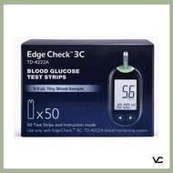 [EXP: MARCH 2027] EDGECHECK EDGE CHECK 3C (TD-4222A) BLOOD GLUCOSE TEST STRIPS 2 X 25'S