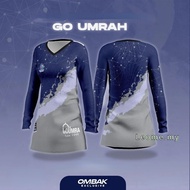GO UMRAH Ombak Exclusive Shirt Custom Name Shirt Cheap Muslimah Design Baju Muslimah Boy Couple Set 