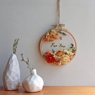 | 客製化禮物 | - 繡花 (小) - 乾燥花 立體刺繡框 掛飾 花圈