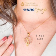 Liontin Emas UBS Kalung Set Kalung Hati UBS Emas Kadar 375 Limited