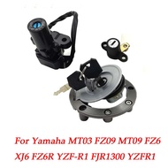 For Yamaha MT03 FZ09 MT09 FZ6 XJ6 FZ6R YZF-R1 FJR1300 YZFR1 Motorcycle Ignition Switch Seat Handle L