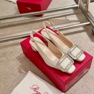 2025.7.8-4.5cn Heel Roger vivier RV Belle Diamond Buckle Back Strap High Heels