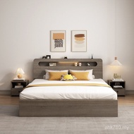 North American Big Bed 1.8m Hotel Box Bed Room Bed Walnut Gray Double Hotel B & B 1.5m Tatami KG44