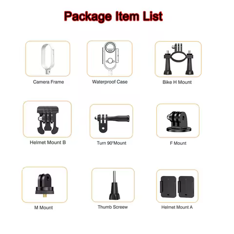 Accessories Kit for Action Camera of H88 Accessory Quick Release Buckle Tripod Mounts Sticker Cyclin