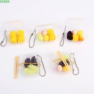 SDEER Simulation Fast Food Box Keychain, Plastic Fast Food Box Mini Fast Food Box Keychain, Ins DIY 