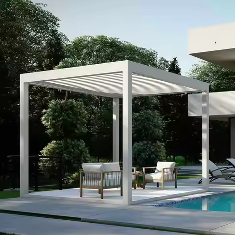 Custom 3x3 3x4 3x5 3x6 4x3 4x4 4x5 4x6 5x3 5x4 Pergola Kits Outdoor Aluminum Motorized Bioclimatic G
