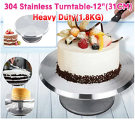 Meja Putar Kue NAMPAN CAKE penghias kue ulang tahun ultah Aluminium Stainless Tatakan Kue Cake