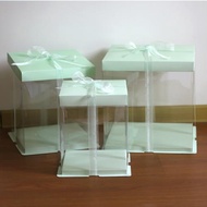 6/8/10/12寸加高透明蛋糕盒 三合一雙層翻糖蛋糕盒 芭比蛋糕盒