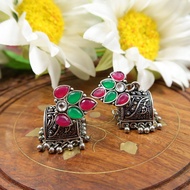 New Jewel Box Design Color Stone Indian Earrings