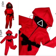 Squid Game Costume for Kids - Green Jacket and Red Jumper Set