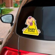 1 PC สะท้อนแสง Baby On Board สติกเกอร์ภาษาอังกฤษข้อความเตือนสำหรับภายในรถ