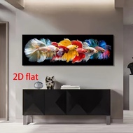 Bathroom Pictures Colorful Betta Fish Wall Sticker  Painting Animal Wall Art