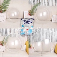 Bobo balon / balloon pvc transparan bungkus biru strechy 10 18 36 inch
