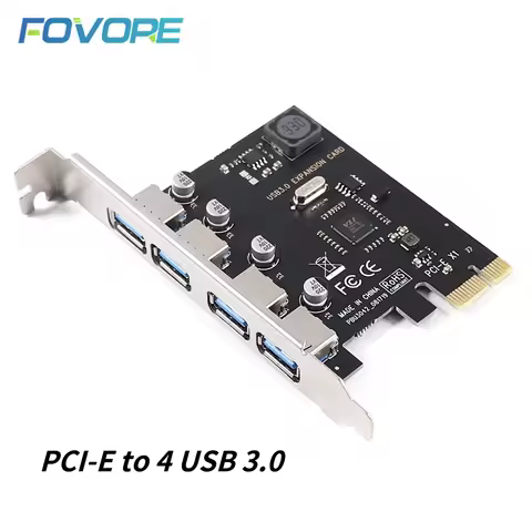 4 Port USB 3.0 PCI-E Expansion Card PCI Express PCIe USB 3.0 HUB Adapter 4-Port USB3.0 Controller US