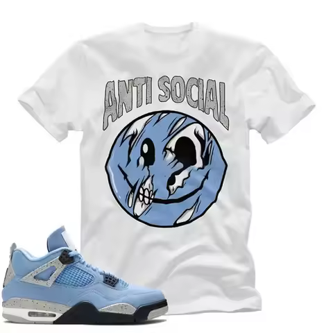 Shirt To Match Air Jordan 4 'university Blue' Unisex T Shirt Anti Social T-shirt