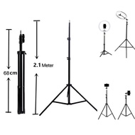 Tripod Only - Iron Tripod 2.1m Light Stand Multipurpose Tripod 2.1m Black