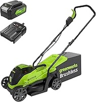 Greenworks Battery Lawnmower 24 V 33 cm Brushless Motor, 25-70 mm Cutting Height, 2 Functions, Model