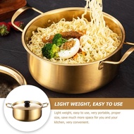 Korean stainless steel instant noodle pot Internet celebrity cooking noodle pot golden small soup pot ramen basin