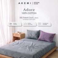 AKEMI Cotton Twill Adore Fitted Sheet Set | 100% Cotton 850TC (Super Single/ Queen/ King)