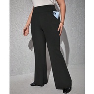 0XL-4XL Plus Size Waist Yoga Pants With Pocket Elastic Casual Horn Yoga Pants