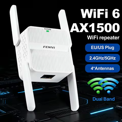 FENVI WiFi 6 1500Mbps Wireless WiFi Repeater 2.4GHz/5GHz Signal Booster WiFi Range Extender Amplifie