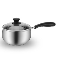 【TikTok】304Stainless Steel Milk Pot Hot Milk Pot Non-Stick Pan Household Complementary Food Small Pot Mini Instant Noodl