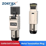 ZoeRax ตัวเชื่อมต่อ RJ45 Cat6A Cat7 Cat8 RJ45เครื่องมือโลหะปลั๊กถอดได้ง่าย2000MHz 40G สาย LAN 22AWG 