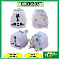 CLICKZON Universal 3 Pin Plug Adaptor 2 Pin US EU Multi Pin 3 Pin UK International Adapter