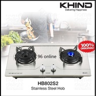 KHIND Stainless steel hob HB802S2 Gas Cooker Stove Built-in hob