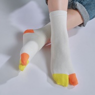 Men's 2 Fingers Clogs Socks Cotton Tabi Two Toe Flip Flop Ankle Sock Japanese Short Breathable Casua