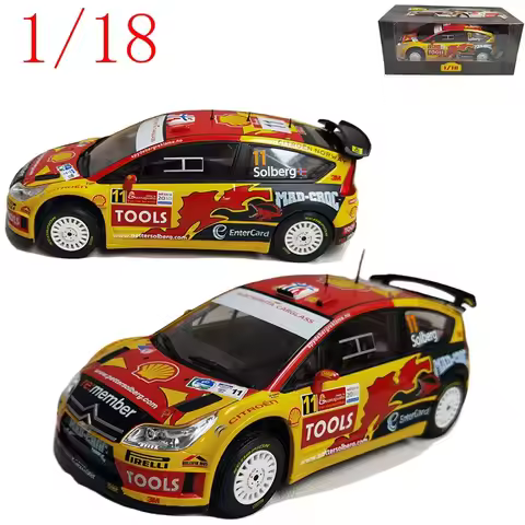 IXO Diecast 1/18 Scale ‌Citroen C4 WRC #11 2008 Monte Carlo Rally Winner Sebastien Loeb Spec Alloy C