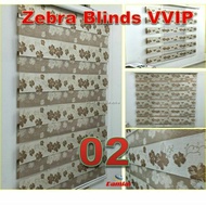 BIDAI MODEN ZIBRA ROLLER BLIND 4" X  6" FEET - 120CM  X 180CM ( ABSTRAK )