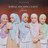 Dilynahijab Bawal Selapis Curve Bidang 48 dan 50 Triangle shawl Korean chiffon Tudung minimal iron