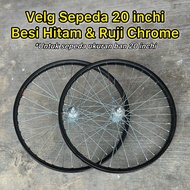 Success Bike - 20 INCH BMX RIMS SET 20 Bike RIM SET/RIM RIMS BLACK IRON CHROME SPOKES GOOD QUALITY