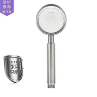 QY^304Stainless Steel Supercharged Silver Black Detachable Shower Head Set Bathroom Single Handheld Shower Lotus