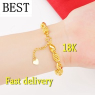 Original Saudi Gold 18k Pawnable Legit Bracelet Sale Bracelet for Women Transfer Beads Pawnable Fashion Exquisite Bracelet Bring Good Luck Girlfriend Birthday Gifts