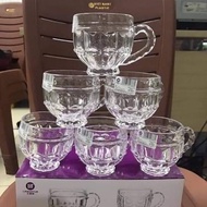 BỘ 6 CÁI LY THỦY TINH CÓ QUAI CẦM ly cốc cà phê cafe cao cấp chất lượng giá rẻ ly uống bia uống nước