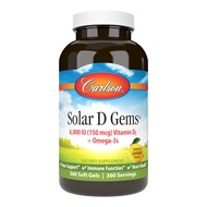 Carlson - Solar D Gems, Vitamin D3 and Omega-3 Supplement, 6000 IU (150 mcg) Vitamin D3, 115 mg Omeg