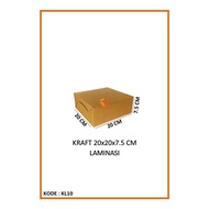 Laminated Kraft Box 20x20x7.5 Cm Food Packaging Box/